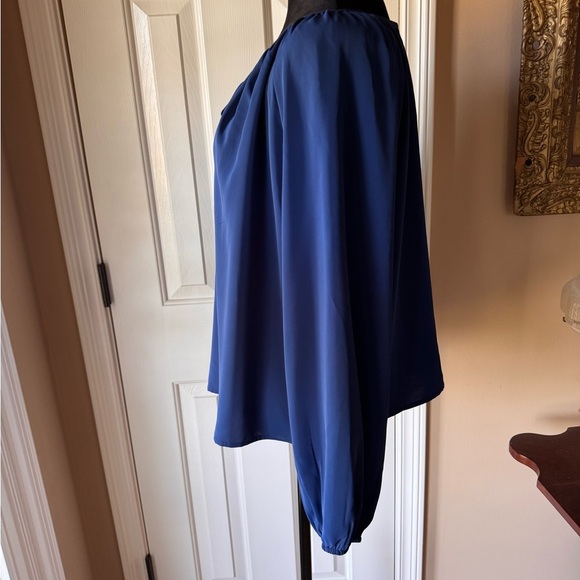 Abercrombie & Fitch Royal Blue Blouse with Tie-Neck - Picture 5 of 6